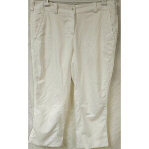 Nike Golf Tour Performance Woman's Sz 10 White Dri-Fit Capri Cropped Pants 34X24